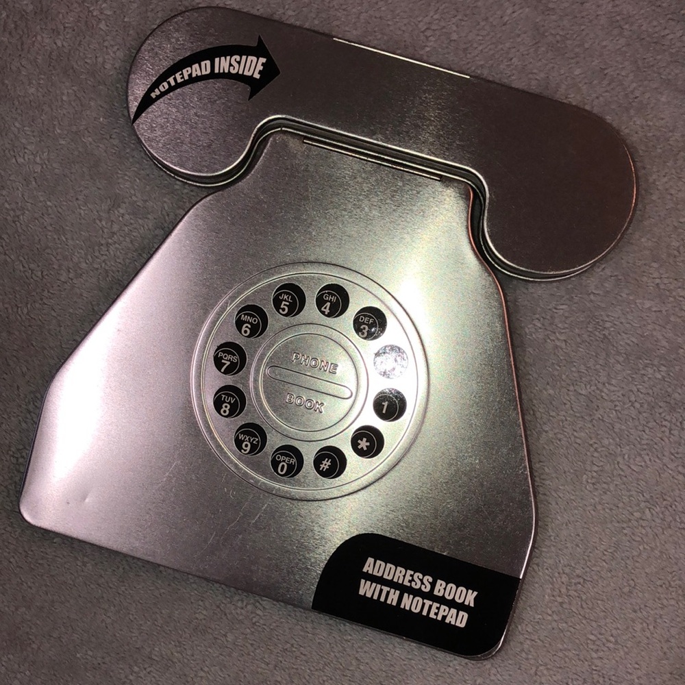 Novelty Telephone-Shaped Address Book Notepad - Silver